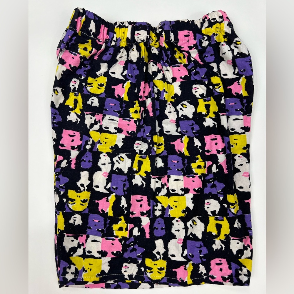 1990s Pop Art High Waist Shorts Long Cuff Rolled Short Warhol Graphic T Shirt 90 - Picture 8 of 17